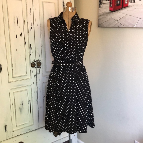 Alfani Dresses & Skirts - Alfani dress polka dots size 6P with belt